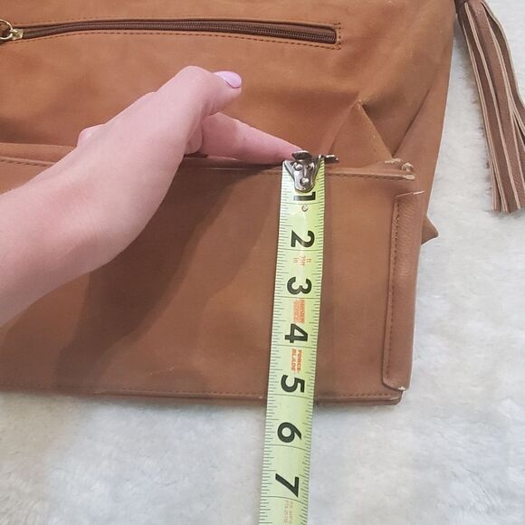 Olivia + Joy Faux Leather Large Shoulder Bag with Tassels, Approx 14" x … - Picture 4 of 13